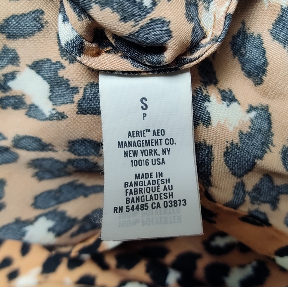 Aerie Dress Leopard Print Maxi Dress Size Small Double Slit, Fringe Hem‎ - Picture 5 of 10